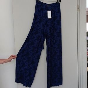 Zara woman palazzo pants jacquard flower print